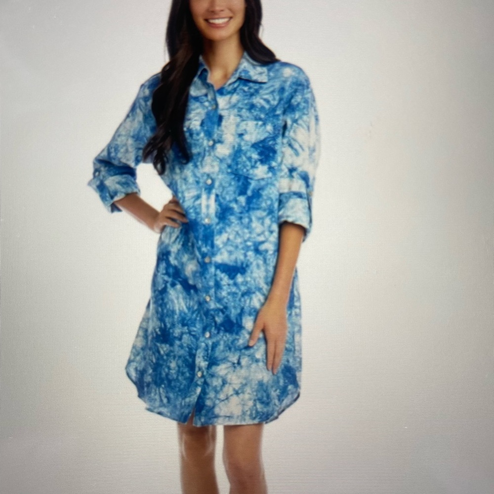 Karen Kane Linen Tie-Dyed Dress